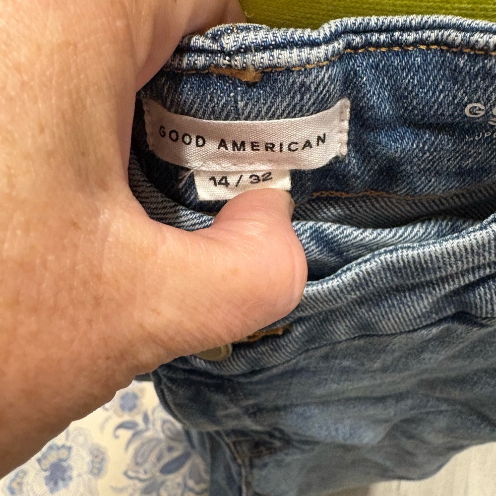 Good American Good Curvy Straight Cross Front Jeans 14 32 - Picture 3 of 6